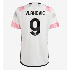 Lacne Muži Futbalové dres Juventus Dusan Vlahovic #9 2023-24 Krátky Rukáv - Preč